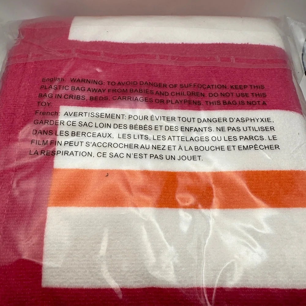 Beach Riot Beach Towel Pink Orange Stripe  30
